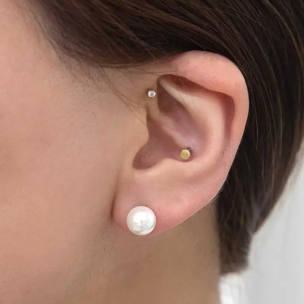 Reversible Screw Back Pearl Earrings