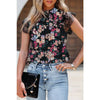 Bree Dainty Floral Print Lace Sleeve Blouse