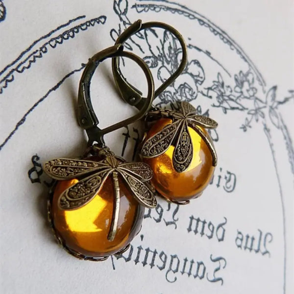 Vintage Metal Firefly Earrings
