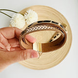 Gold Leopard Strap Bracelet | Magnetic Clasp | Boho Jewelry