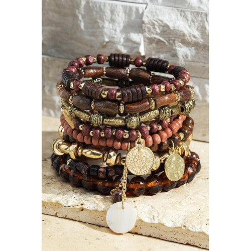 Boho Wood Beads Bracelet