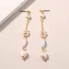 Pearl Glass Dangle Earrings