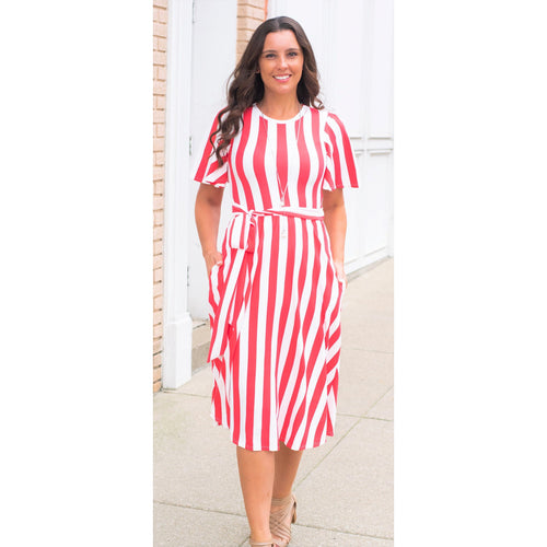 Kathy Striped Midi Dress