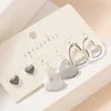 Metal Heart Earring Set