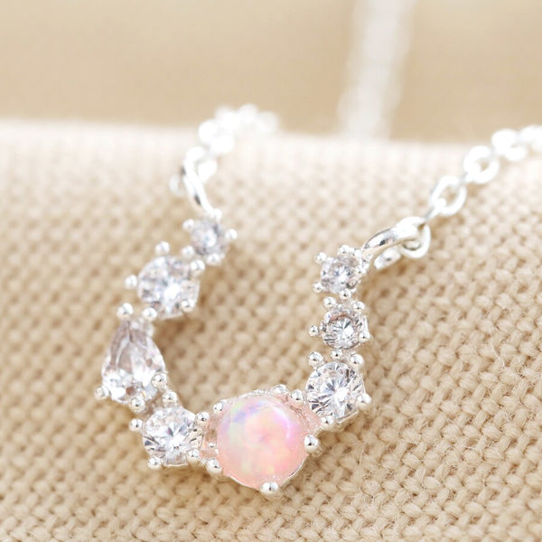 Crystal and Opal Horseshoe Bracelet